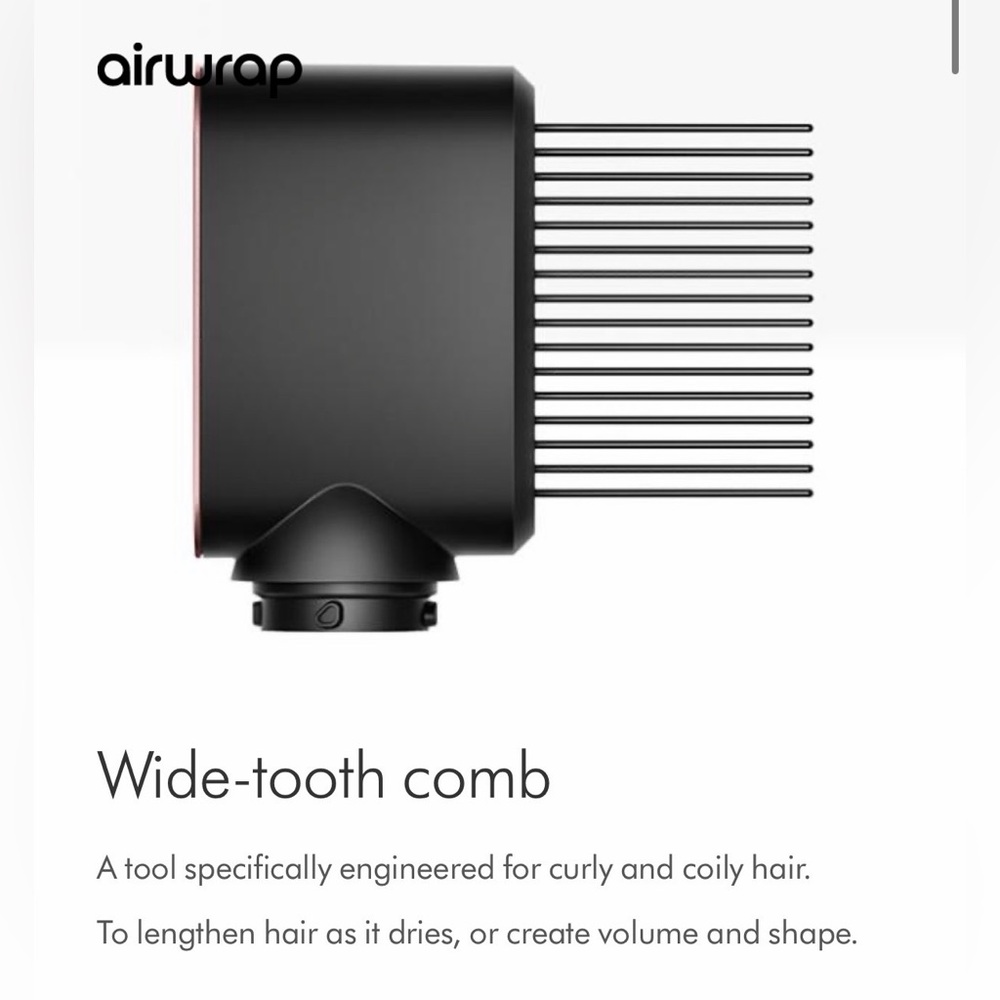 Dyson Wide-Tooth Comb Attachment — Black/Orange